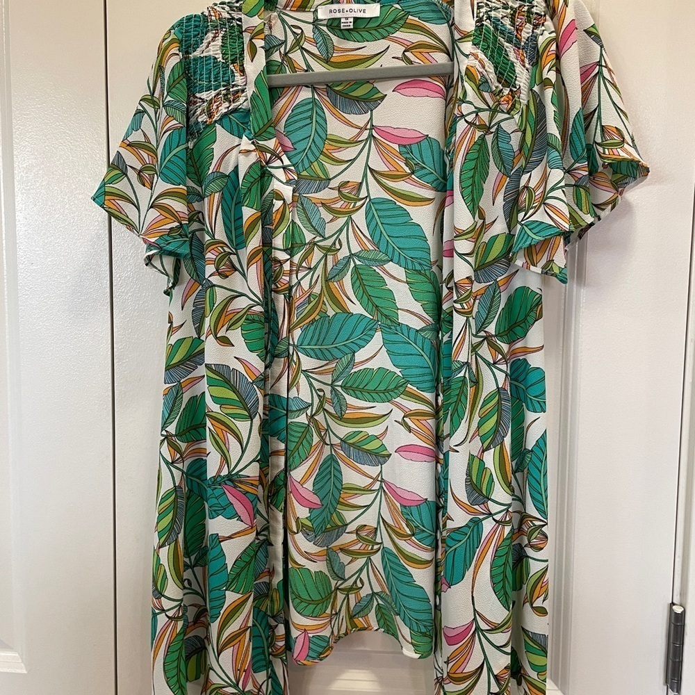 Green and Pink Button Down Shirt - Picture 2 of 15